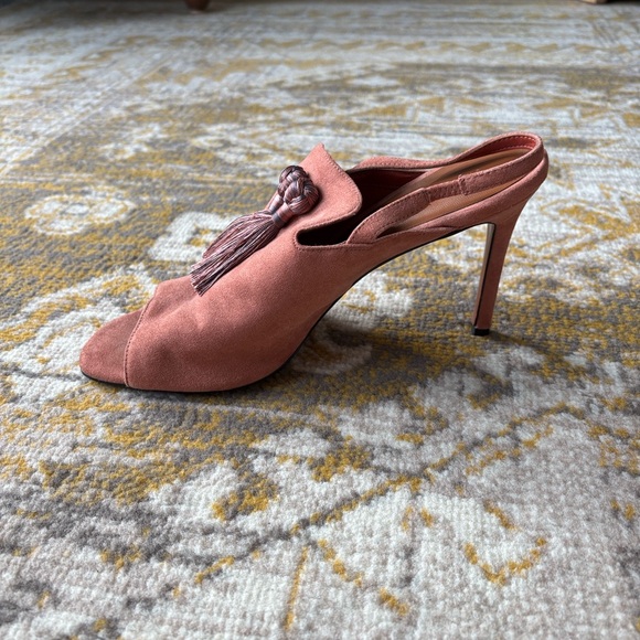 Charles & Keith Suede Leather Tassel Heels - Picture 14 of 16